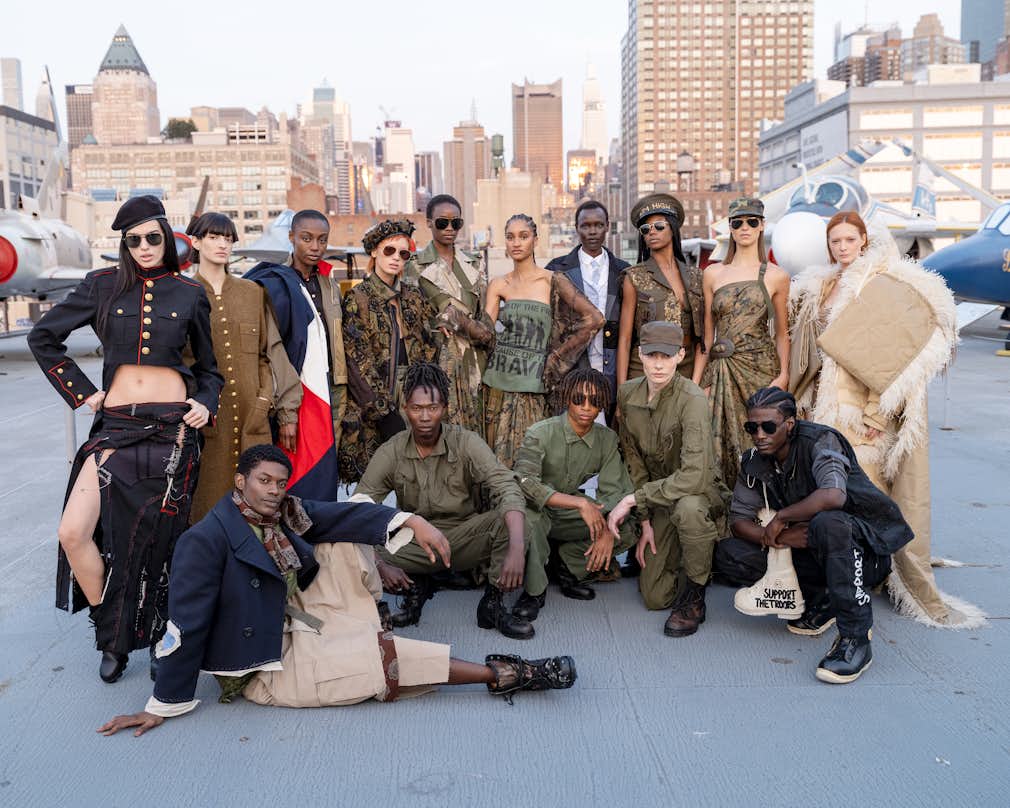 Donna Karan creates couture clothing out of old MILITARY garments